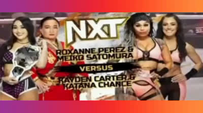 ROXANNE PEREZ & MEIKO SATOMURA VS KAYDEN CARTER & KATANA CHANCE - NXT 14 DE FEBRERO DE 2023