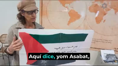 Esto encontraron en una bandera palestina en gaza y el mensaje es impactante